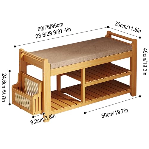 Banc a chaussures gain de place avec coussin de rangement