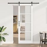 Die T¨¹r misst 83 x 232 cm und passt in Standard?ffnungen, die 183 - cm - lange Schiene sorgt f¨¹r sanfte Bewegungen.