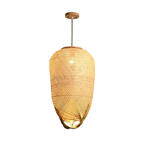 Lustre en bambou tressé suspension rotan réglable E26 salon