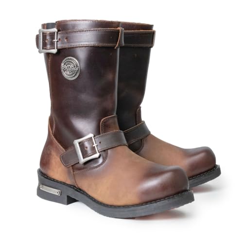 Image of Milwaukee Leather Men's Classic Leather Engineer Motorcycle Biker Boots | Premium Material, Round Toe, Rider Ready, Durable Everyday Wear
