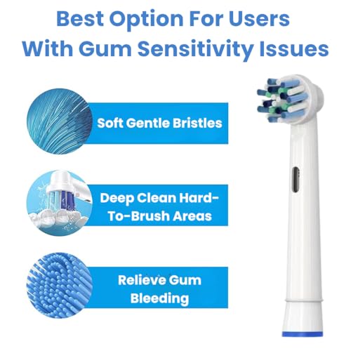 Image of For Oral B Electric Brush Head, EB-50A Replacement Brush Heads Compatible with Oral-B Electric Toothbrush | 4-Pack Soft DuPont Bristles for Gum Health & Plaque Removal | Fits Vitality, Pro, Precision & More