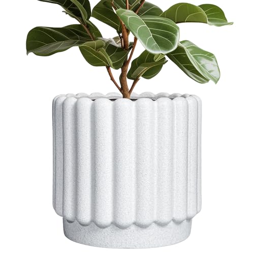 Ceramicfor Ceramic Flower Pot, 12 Inch, White
