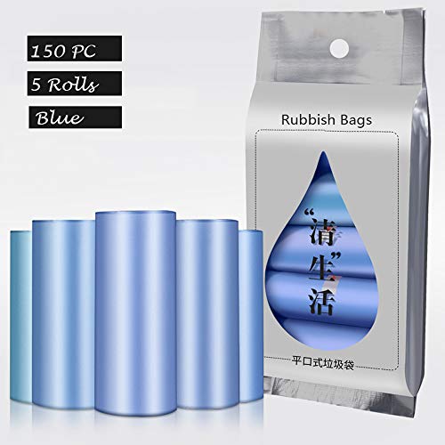 Bolsas de basura desechables de plástico, 150 unidades, aptas para restaurantes, familias, hoteles, almacenamiento de basura, reciclaje y clasificación, azul