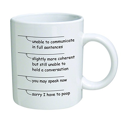 Funny. You may speak now. Sorry I have to poop - 11 OZ Coffee Mug - Funny Inspirational and sarcasm - By A Mug To Keep TM