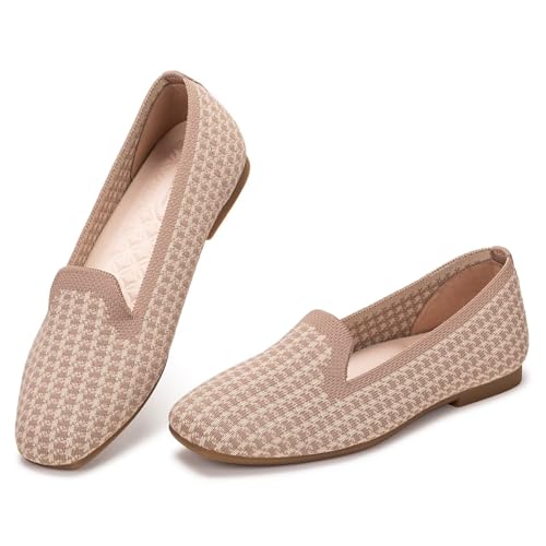 Image of Frank Mully Women's Loafer Flats Square Toe Comfortable Office Work Shoes, Cute Penny Loafer Slip On Walking Driving Shoes