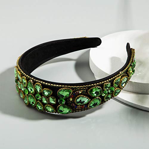 Serre-tête baroque vert rétro à strass goutte d'eau, une idée cadeau mode parfaite - 5