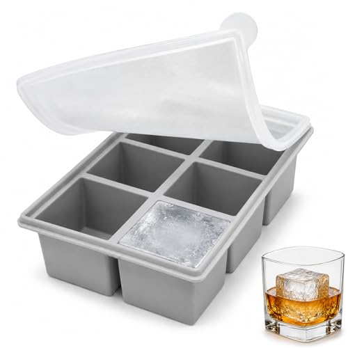 Molde para cubos de hielo grande cuadrado de silicona con tapa miniatura 1