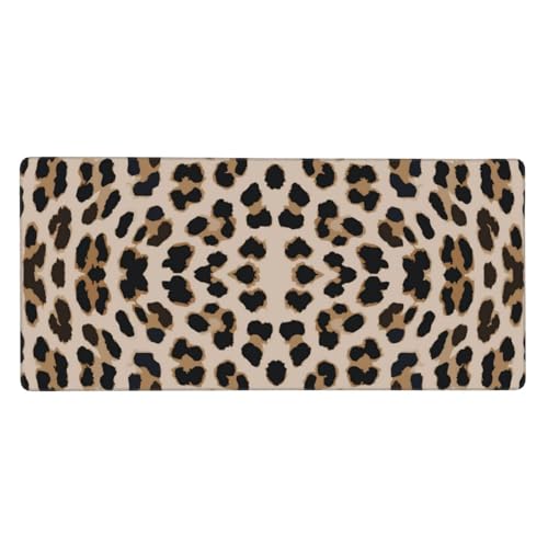 Tapis de souris grand format motif léopard tapis de bureau ordinateur XL antidérapant 40x90