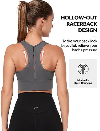 Yvette Womens Sports Bras High Impact Front Zipper Sports Bra for Large Bust Full Support Racerback Workout Running2