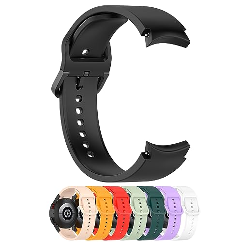 AWADUO Compatible with Samsung Galaxy Watch 6/6 Classic/5/5 ProWatch 4/4 Classic Bands, 20mm Replacement Silicone Wrist Watch Band Strap, Soft And Durable for Men and Women(Black)