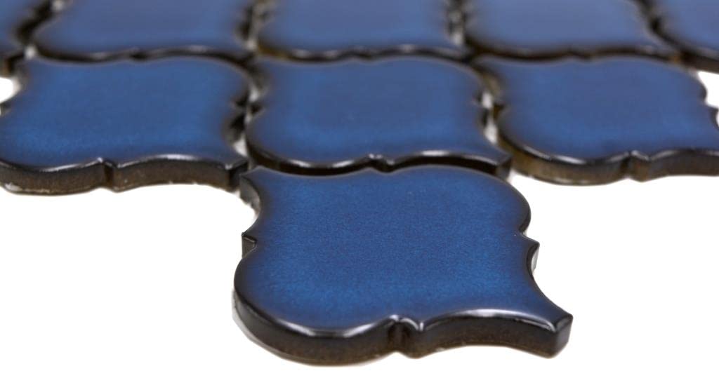 Azulejos de mosaico de cerámica, color azul cobalto brillante, para pared, suelo, cocina, baño, ducha