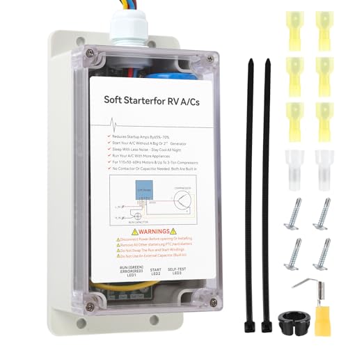 Matirron Soft Start For RV Air Conditioner Easy Start an A/C & Appliances with a Small Generator Reduces Startup Amps by up to 70% RV AC Soft Start Kit With Wiring Diagram