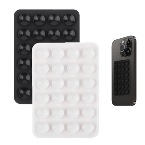 BAUIOREAD Support de téléphone à Ventouse en Silicone antidérapant pour Coque de téléphone, Convient pour Les Coques de téléphone, Blanc, Noir