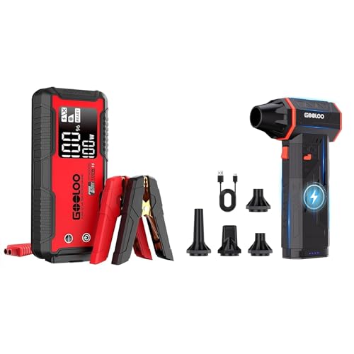 GOOLOO GT4000S Jump Starter & F5S Compressed Air Duster - Detailed View