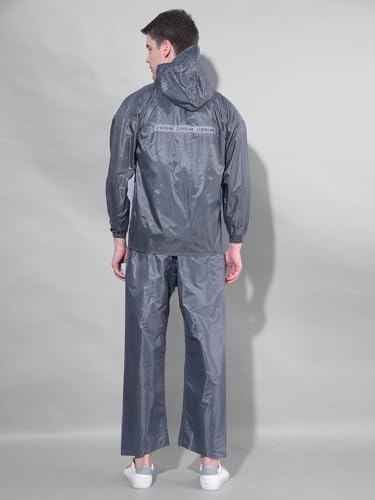 Image of Dollar Men's Waterproof PVC Raincoat Set | Zipper & Button Closure | Hood & Pocket | Full Sleeve Jacket Pant Rainwear Suit | Lightweight Leakproof Rain Protection for Outdoor, Biking, Riding