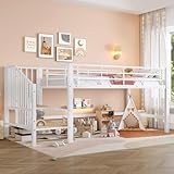 lit demi mezzanine blanc 【Hauteur sous lit de 79,5 cm 】Une hauteur généreuse sous le lit permet à votre enfant de circuler facilement debout ou d’y installer un petit espace jeu, bureau ou coffre. Un excellent compromis entre sécurité, confort et utilisation optimale de la chambre.