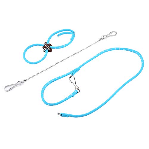 Tnfeeon Pet Hamster Trainingsleine, Maus Mäuse Streifen Weste Harness Rope Walking mit Finder Bell(Blau)