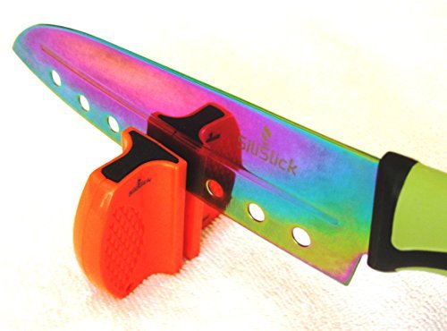 Silislick Ceramic Knife Sharpener - Professional Grade Sharpening Tool With 2 Stage Coarse, Medium, And Fine Grinding For Straight And Serrated Knives #TOP3