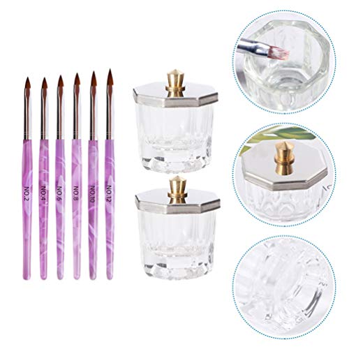 Set de 10 piezas para manicura con pinceles y accesorios miniatura 2