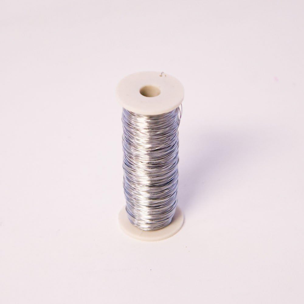 Thin Silver Rose Wire 45 Meters Ideal for Buttonholes (1, Silver, 26 Gauge)