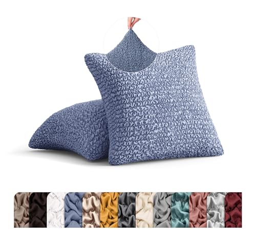 PAULATO GA.I.CO. 18x18 Throw Pillow Covers, 2 pcs, Blue