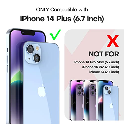 Tauri [5 In 1 Designed For Iphone 14 Plus Case Clear, [Not-Yellowing] With 2X Tempered Glass Screen Protector + 2X Camera Lens Protector, [Military-Grade Drop Protection] Slim Phone Case 6.7 Inch #TOP1