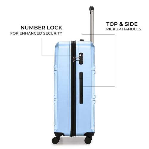 Image of Jet Set Go by Nasher Miles Dollar Hard-Sided Polycarbonate Luggage Set of 2 Pastel Blue Trolley Bags (55 & 65 cm)