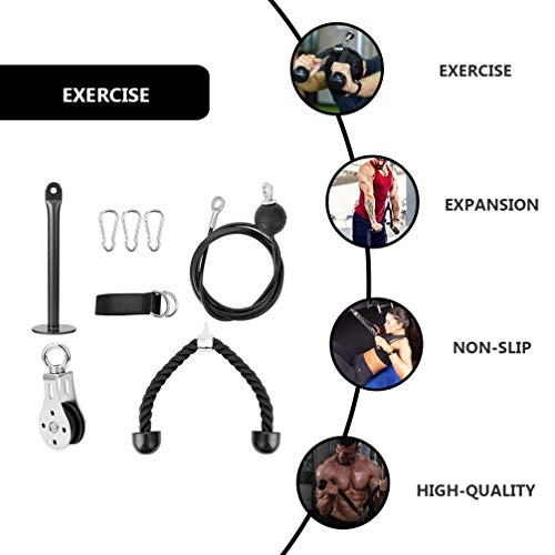 BESPORTBLE, 8 peças, sistema de polia para academia, fitness, barra reta, antebraço, treinador de pu