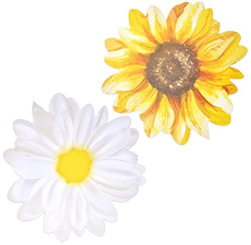 Disposable Flower Shaped Paper Place Mats 50 Pack Reversible Sunflower And Daisy Summer Floral Charger Place Mat For Spring Flowers Dinner Table Setting Baby Shower Birthday Party Supplies Decor 13" #TOP22