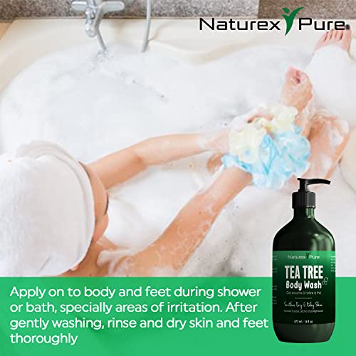 Naturex Pure -Tea Tree Body Wash – Natural Tea Tree Oil Body Wash Women And Men – Ultra Moisturizing Body Wash For Dry And Itchy Skin - Refreshing Body 16Oz / 473Ml #TOP4