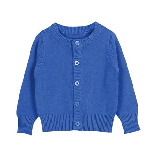 Kids Knitted Cardigan Sweaters Baby Toddler Casual Solid Color Button Up Sweaters Boys Girls Crewneck Coat