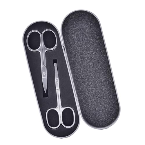 Didiseaon 2pcs Eyebrow Shaping Tool Eyelash Scissors Painless Scissors Nose Hair Simple Design Scissors Eyebrow Hair Remover Eyebrow Trimmer Eyebrow Scissors Mustache Comb Scissor Black