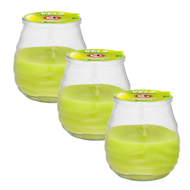 Vela de Citronela Antimosquitos y Moscas – Pack 3 Unidades