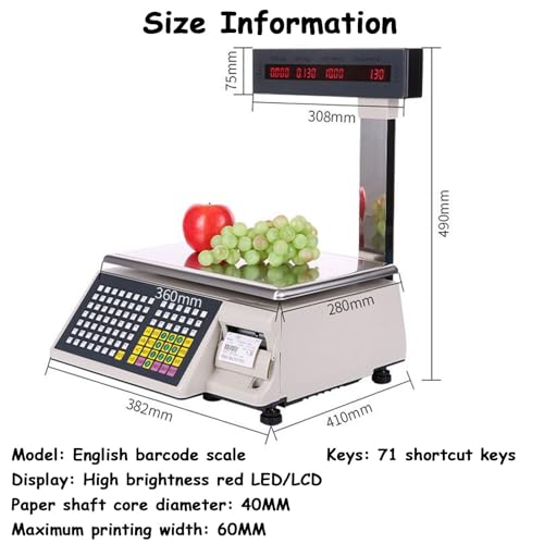 Báscula Digital con Impresora y Doble Display 15kg miniatura 7