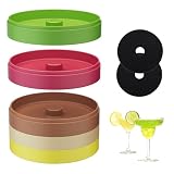 Margarita Salt Rimmer Set, 5-Tier Rimmer Holds Lime Juice Salt Sugar, Easy-Clean Durable Bar Accessories with 2 Sponges, Bar Tool for Cocktail Margarita Glasses & Drink Decorations