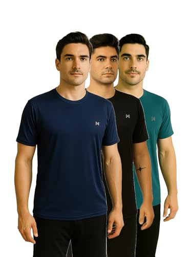 Image of Force NXT Men's Premium Microfiber Fabric Solid T-Shirt | Round Neck Half-Sleeves T-Shirt for Men | Sweat Wicking with Label Free for Daily Uses