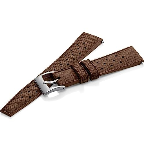 Niziruoup 18mm FKM Rubber Watch Strap Quick Release Tropical Fluororubber 20mm 22mm Universal Soft Breathable Durable FKM Rubber Watch Band Bracelet Replacement Bands for Men Women, Rubber,Brown by Niziruoup - Used condition - Image 7