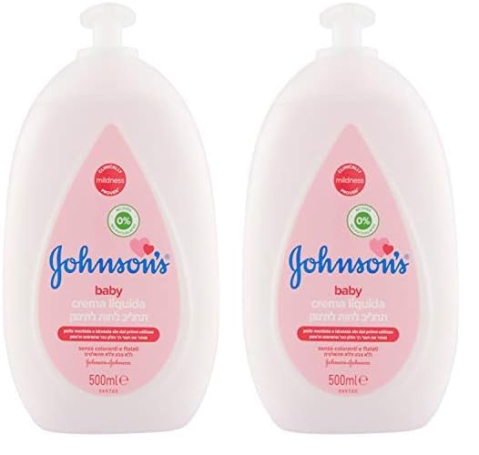 Johnson's Baby Crema Liquida Neonati, 500 ml (Paquete de 2)