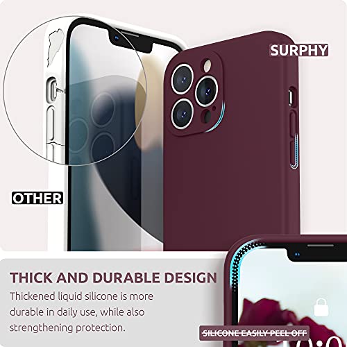 SURPHY Silicone Case Compatible with iPhone 13 Pro Max Case 6.7 inch (2021), with Camera Protection Liquid Silicone Soft Gel Rubber Phone Case Cover with Microfiber Lining (Plum) by SURPHY - Image 3