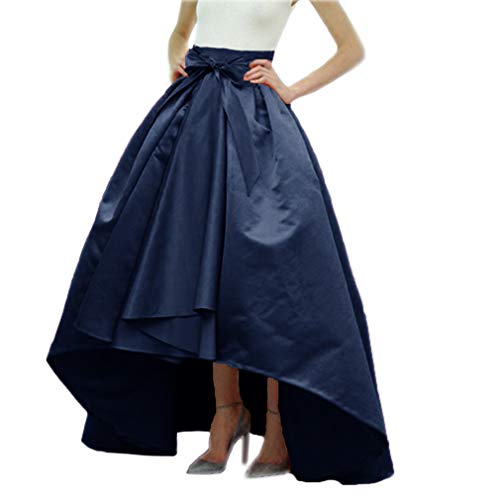 Lisong Women Taffeta Bowknot High-Low Prom Party Skirt - Main Image
