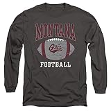 University of Montana Football Ball Unisex Long-Sleeve T Shirt, Charcoal, M
