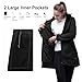 33,000ft Softshelljacke Damen Lange Übergangsjacke Wasserdicht Winddicht Softshellmantel Windbreaker Atmungsaktiv Wanderjacke Outdoor Mantel mit Abnehmbarer Kapuze Schwarz L