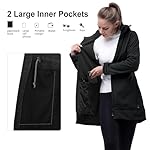 Softshelljacke Damen Lange Übergangsjacke Wasserdicht Winddicht Softshellmantel Windbreaker Atmungsaktiv Wanderjacke Outdoor Mantel mit Abnehmbarer Kapuze – Bild 3