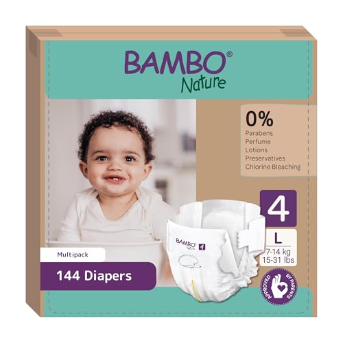 Pañales Bambo Nature talla 4 – 7 a 14kg (Pack 6 × 24 Un)