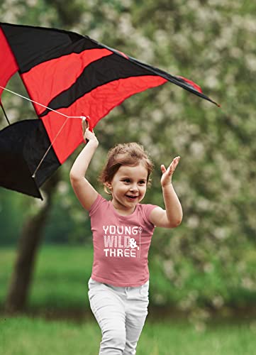 Young Wild and Three Girl 3rd Birthday Outfit Toddler Shirts 3 Year Old Girls Third Party Tshirt4