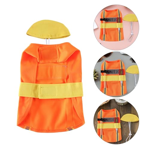 Disfraz para perro ingeniero naranja talla M miniatura 6