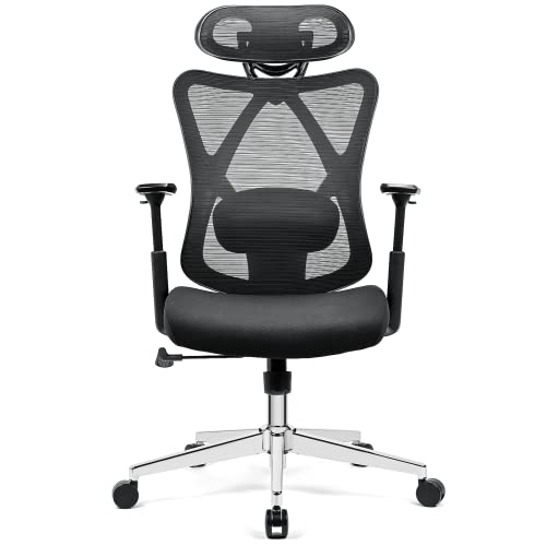 BASETBL Silla de Oficina ergonómica, función reclinable con Bloqueo, Silla de Malla Transpirable, Altura Regulable, Silla giratoria con Soporte Lumba