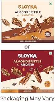 Loyka Almond Brittle Assorted Choco Box - 8 pcs 116gm | Premium Chocolate Gift Hamper | Choco & Nut Dryfruit Delicacy | Roasted California Almonds (40%), Dark Choco & Salted Caramel |