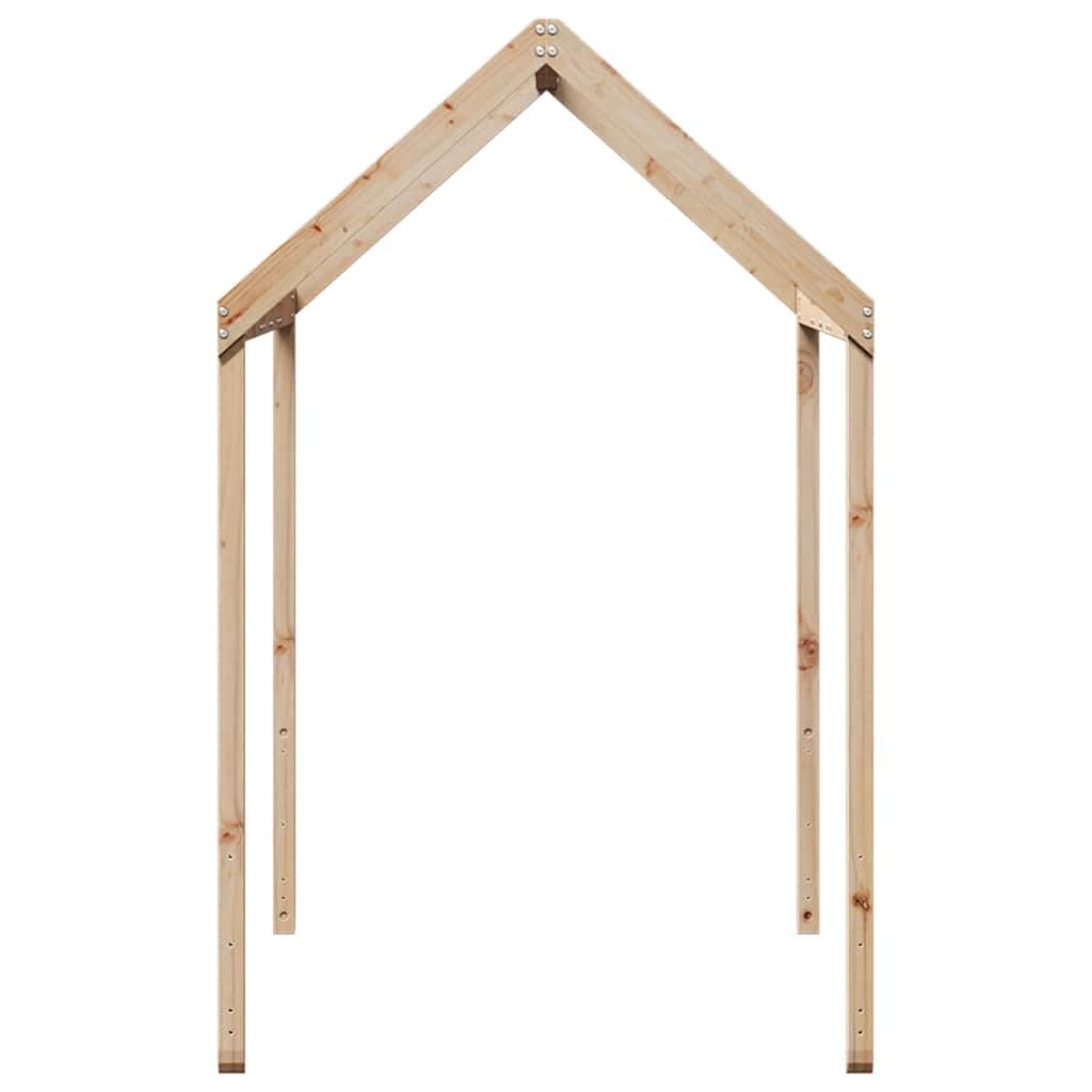 Techo de madera maciza de pino para cuna, 207 x 95,5 x 159 cm, marco de cama estable con lado abierto, accesorio duradero para sala de juegos para el dormitorio