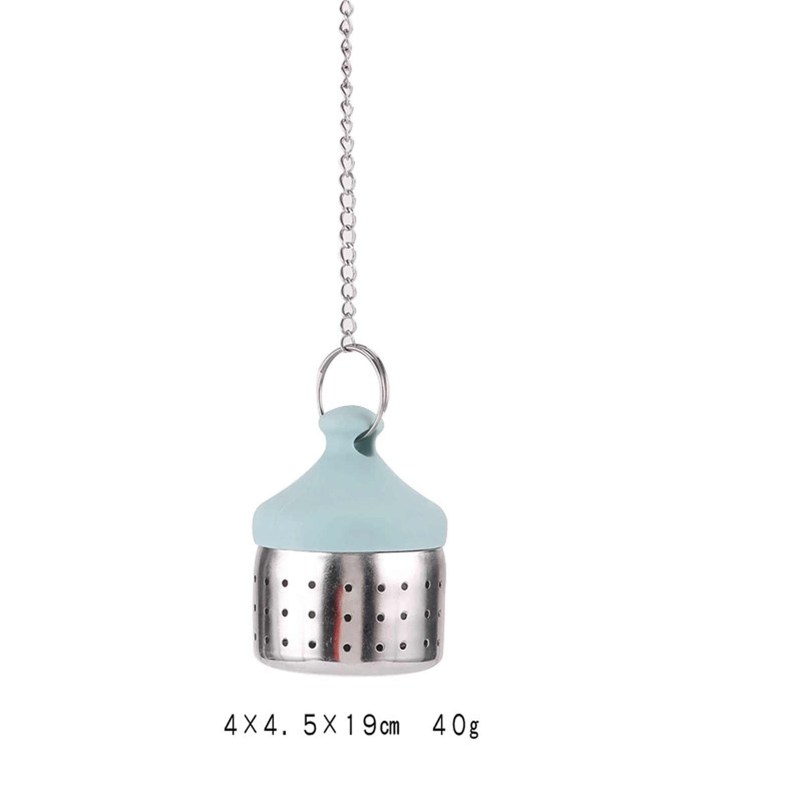 Colador de té creativo con cadena de filtro de té para fugas de té, simple para el hogar, vida en casa, silicona para fugas de té